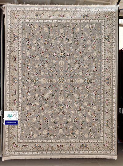 فرش افشان باغ مینو نقره ای