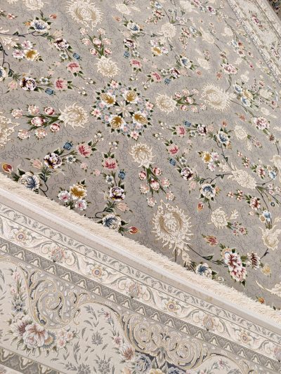 فرش افشان باغ مینو نقره ای 2