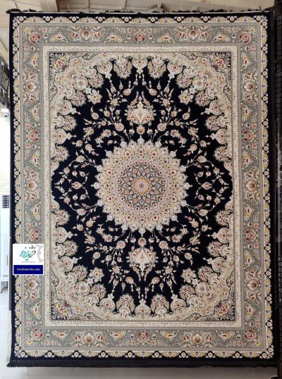 فرش طرح بردیا سرمه ای