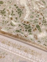 فرش طرح سلین بژ حاشیه طلایی 4