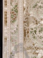 فرش طرح سلین بژ حاشیه طلایی (5)